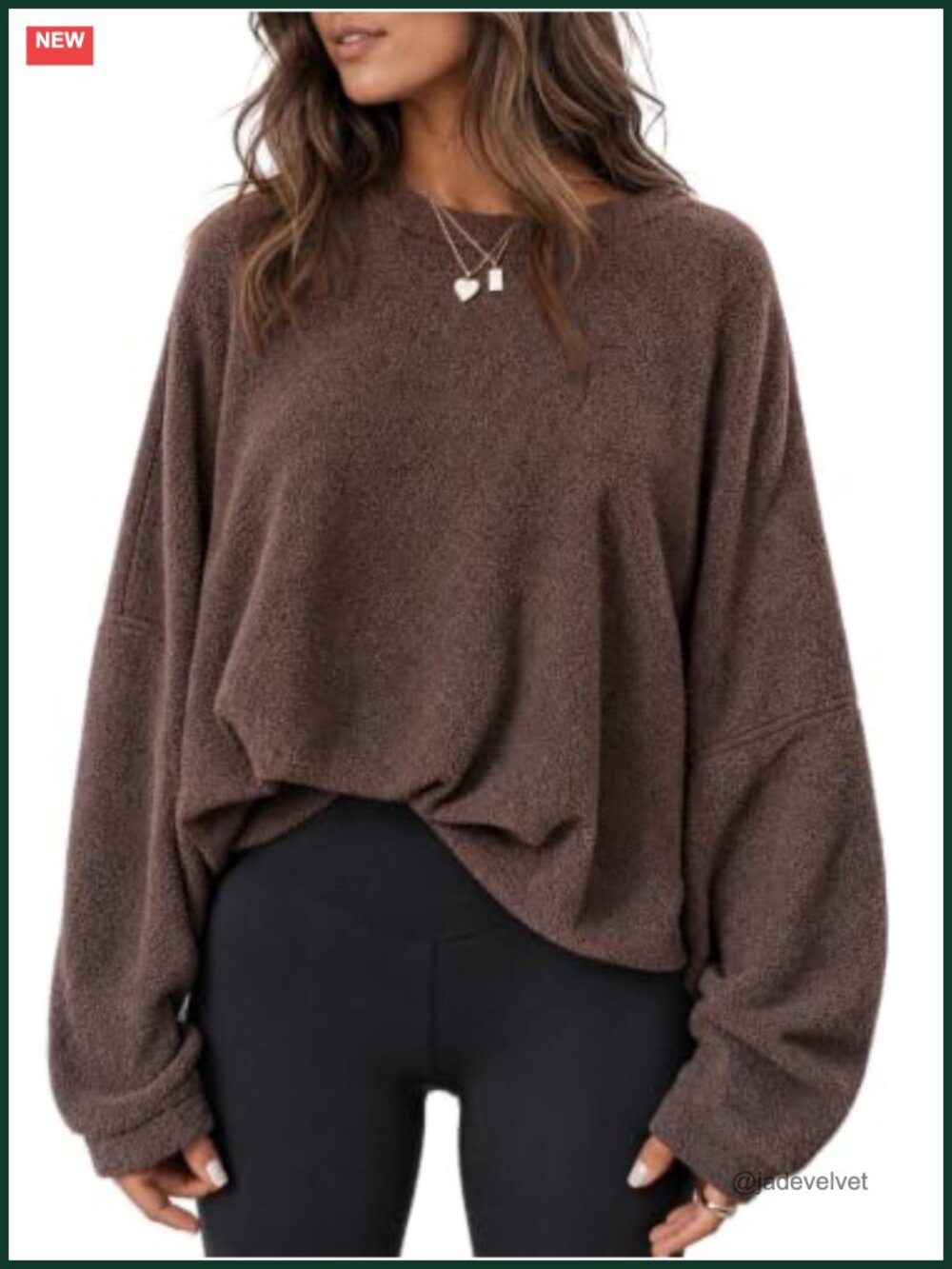 Oversized Fleece Sweatshirt Fuzzy Pullover Fall Crewneck Women